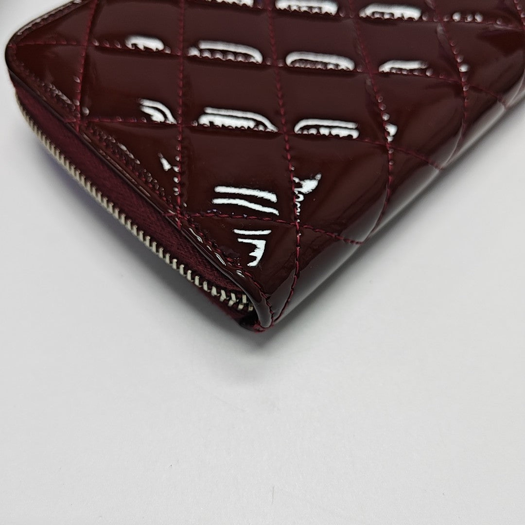 Quilted Calfskin Wallet Red