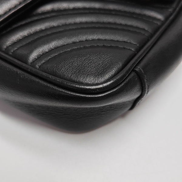 GG Marmont Small Quilted Calfskin Black