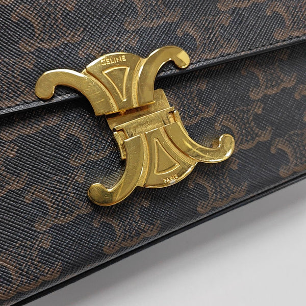 TRIOMPHE Small Coated Canvas Brown