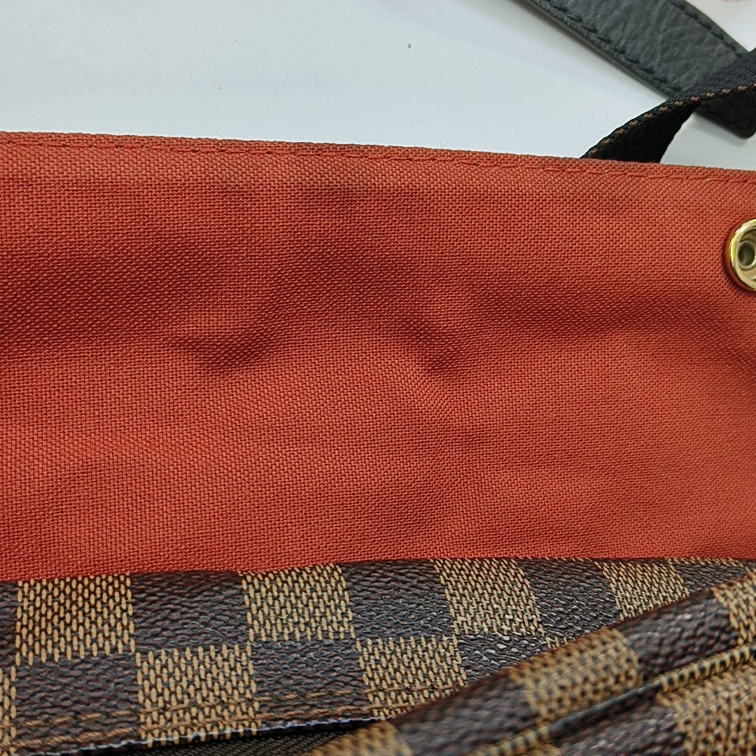 NAVIGLIO Damier Ebene Coated Canvas Brown