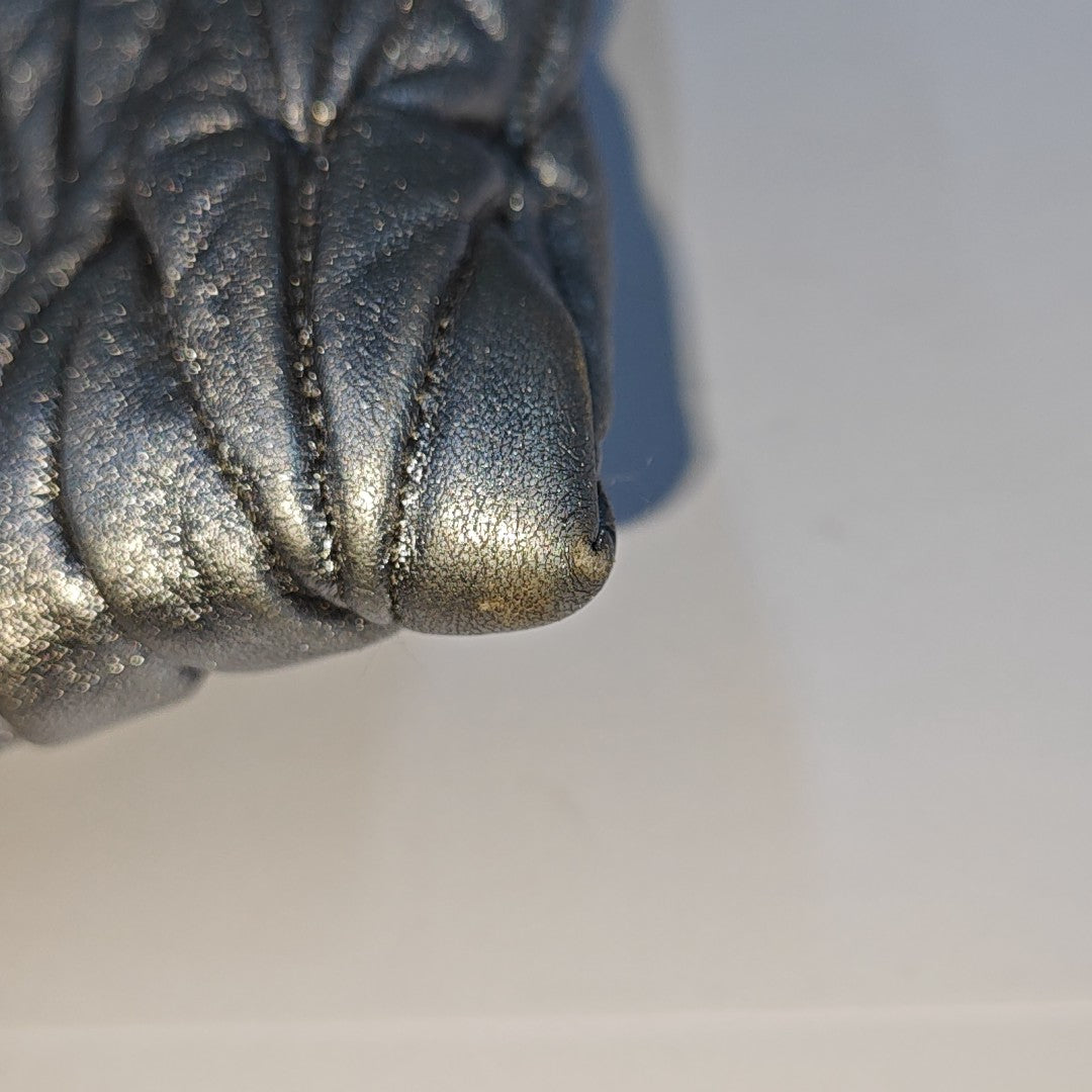 Quilted Lambskin Shoulder Bag Silver