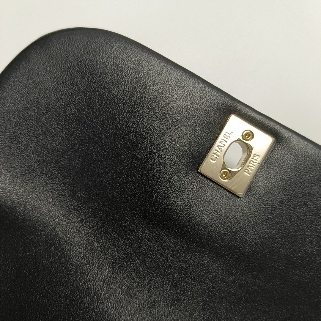 DUMA Large Quilted Calfskin Black