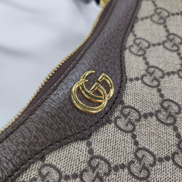 Ophidia Small Monogram Coated Canvas Brown