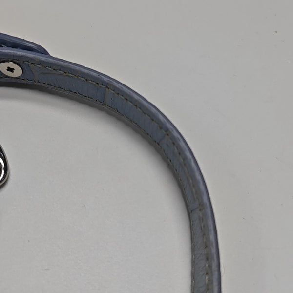 Leather Top Handle Bag Blue