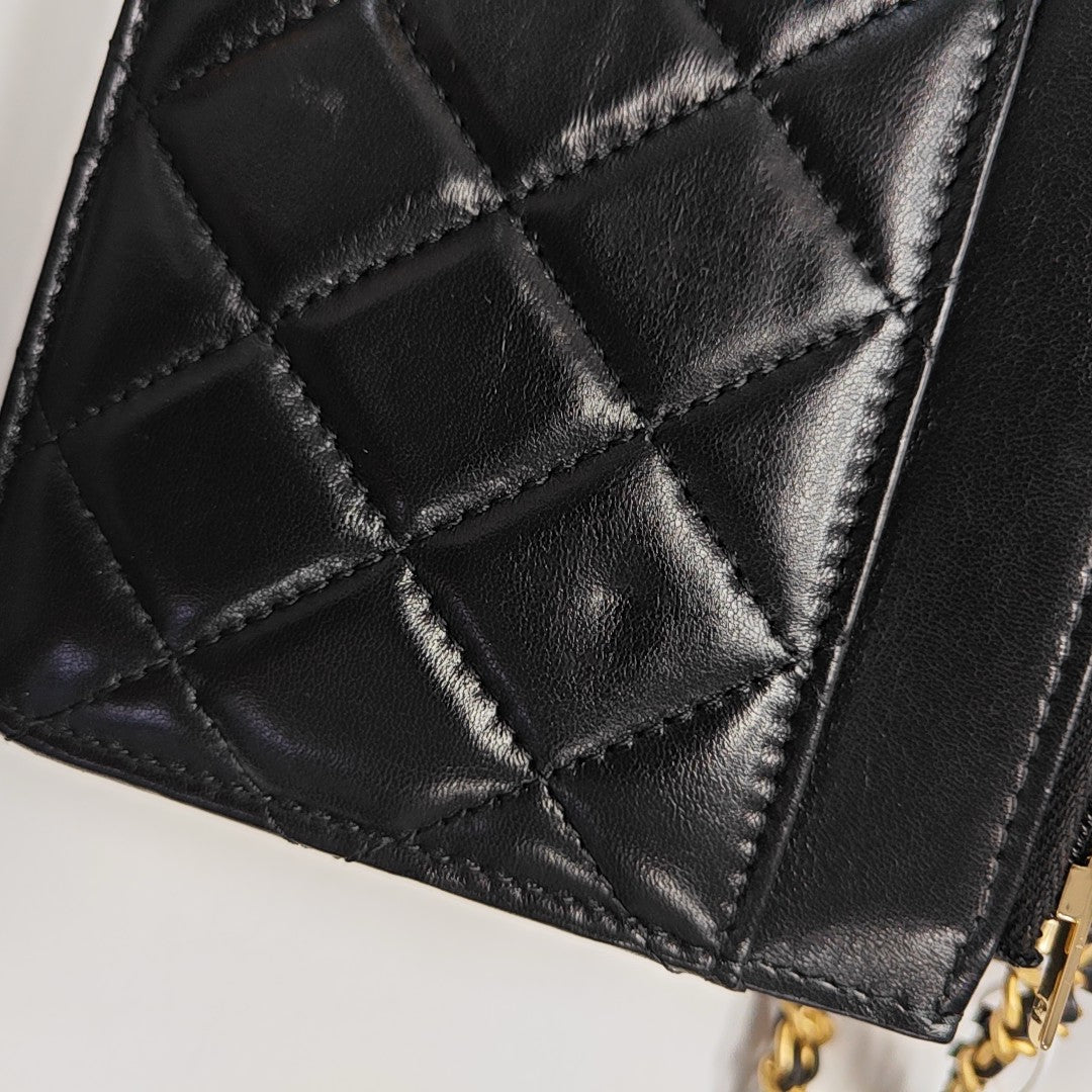 WOC Quilted Lambskin Black