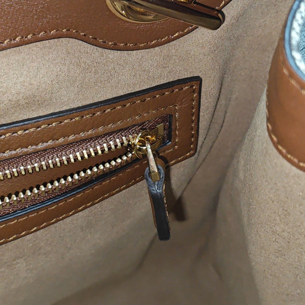 Padlock Medium Monogram Coated Canvas Beige
