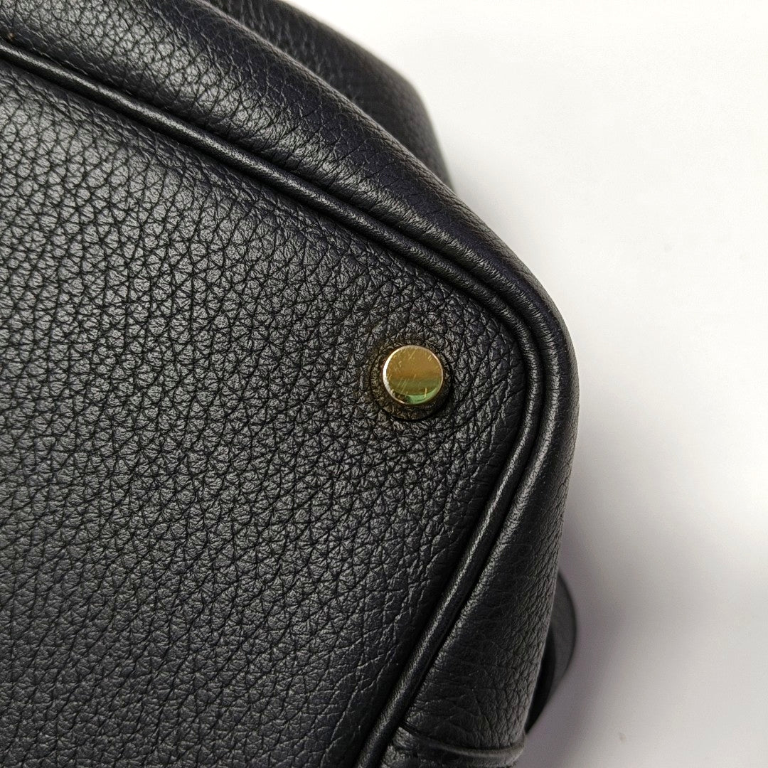 Authenticated pre-owned  Picotin Lock Clemence Black - Bucket Bag at Looply