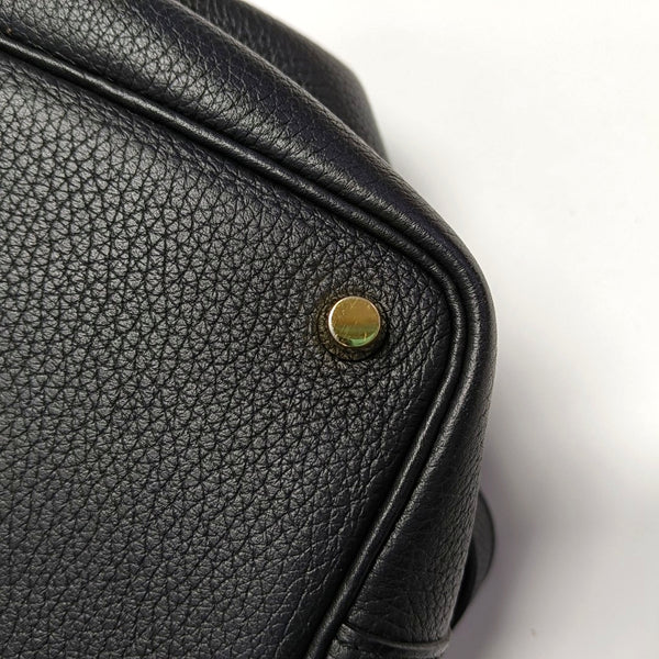Authenticated pre-owned  Picotin Lock Clemence Black - Bucket Bag at Looply