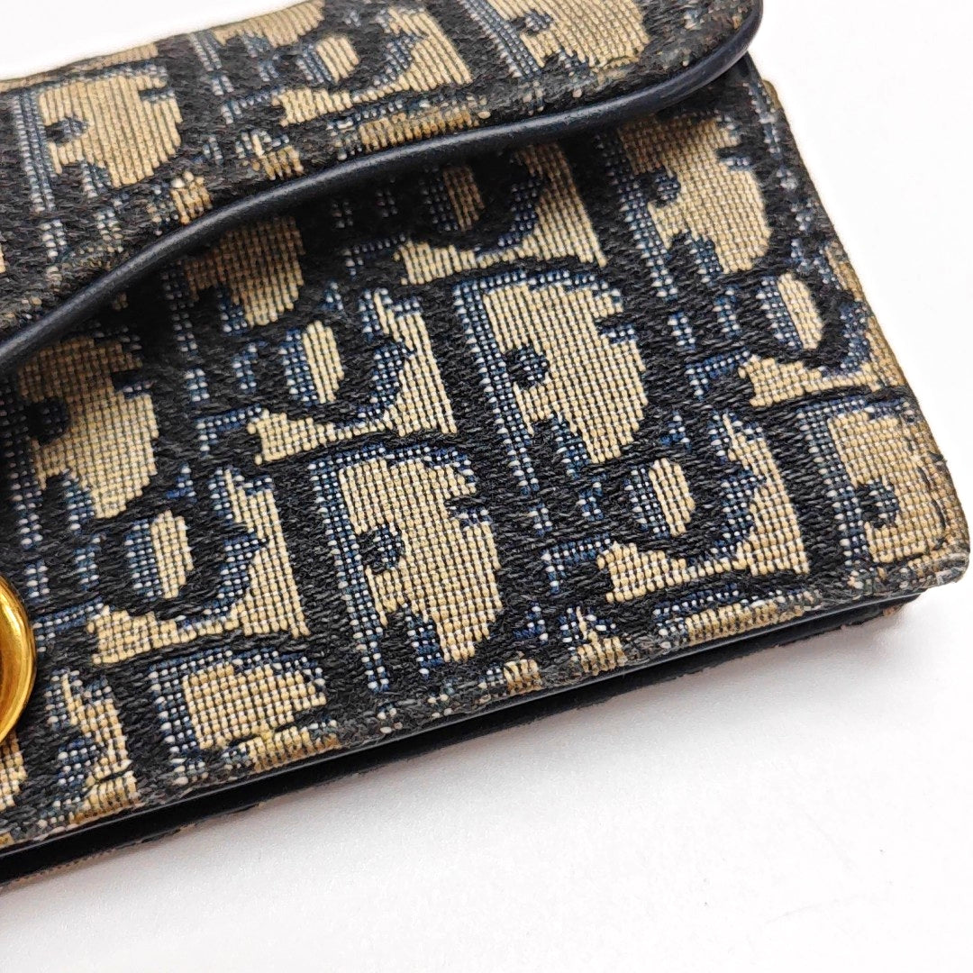 Authenticated pre-owned  Saddle Monogram Canvas Blue Card Holder - Card Holder at Looply