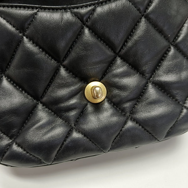 Quilted Lambskin Shoulder Bag Black