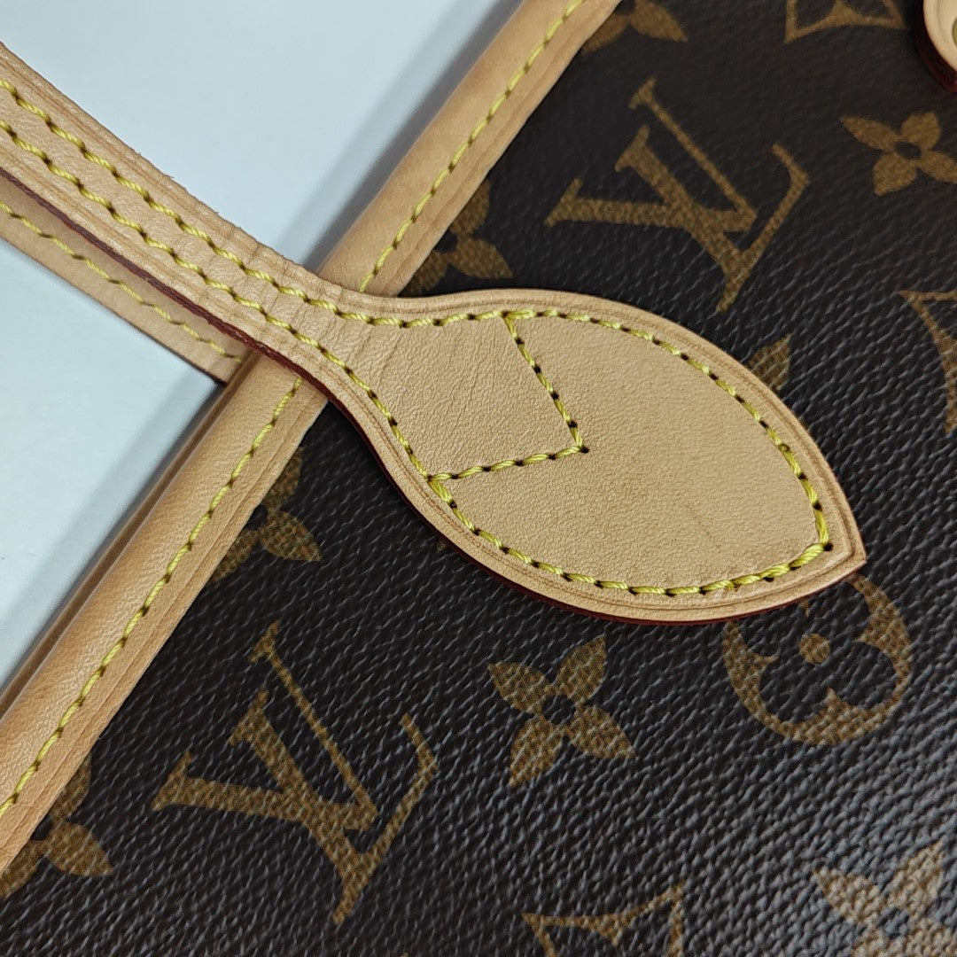 NEVERFULL MM Monogram Coated Canvas Brown