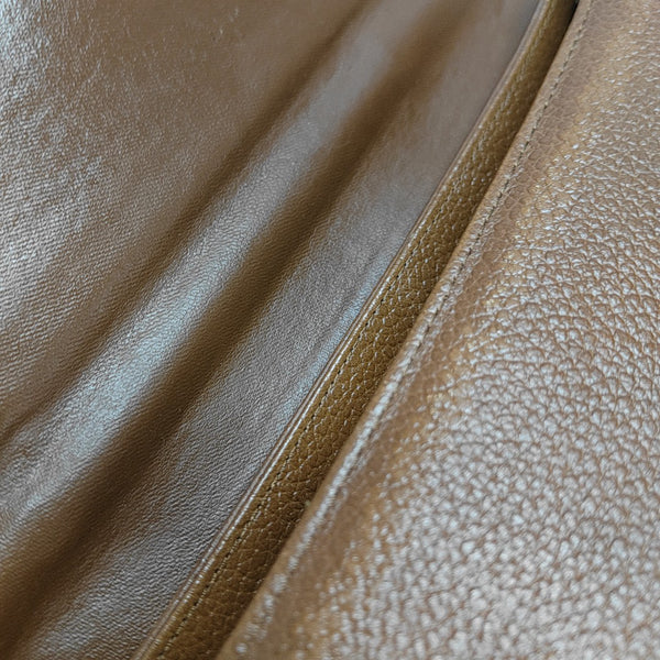Calfskin Top Handle Bag Brown