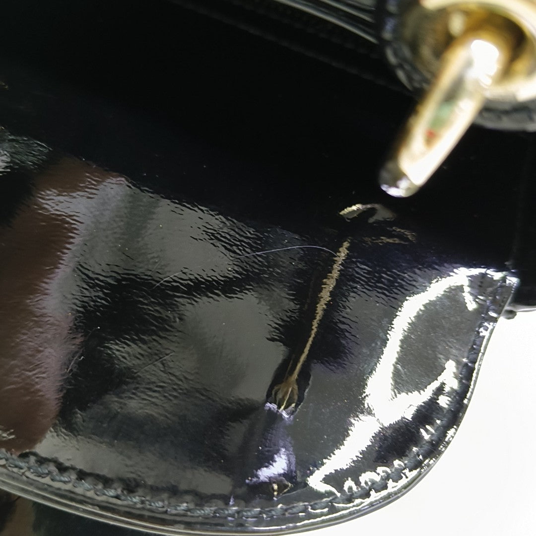 Lady Dior Mini Cannage Patent Leather Black