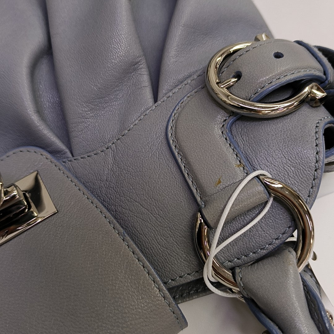 Calfskin Top Handle Bag Blue