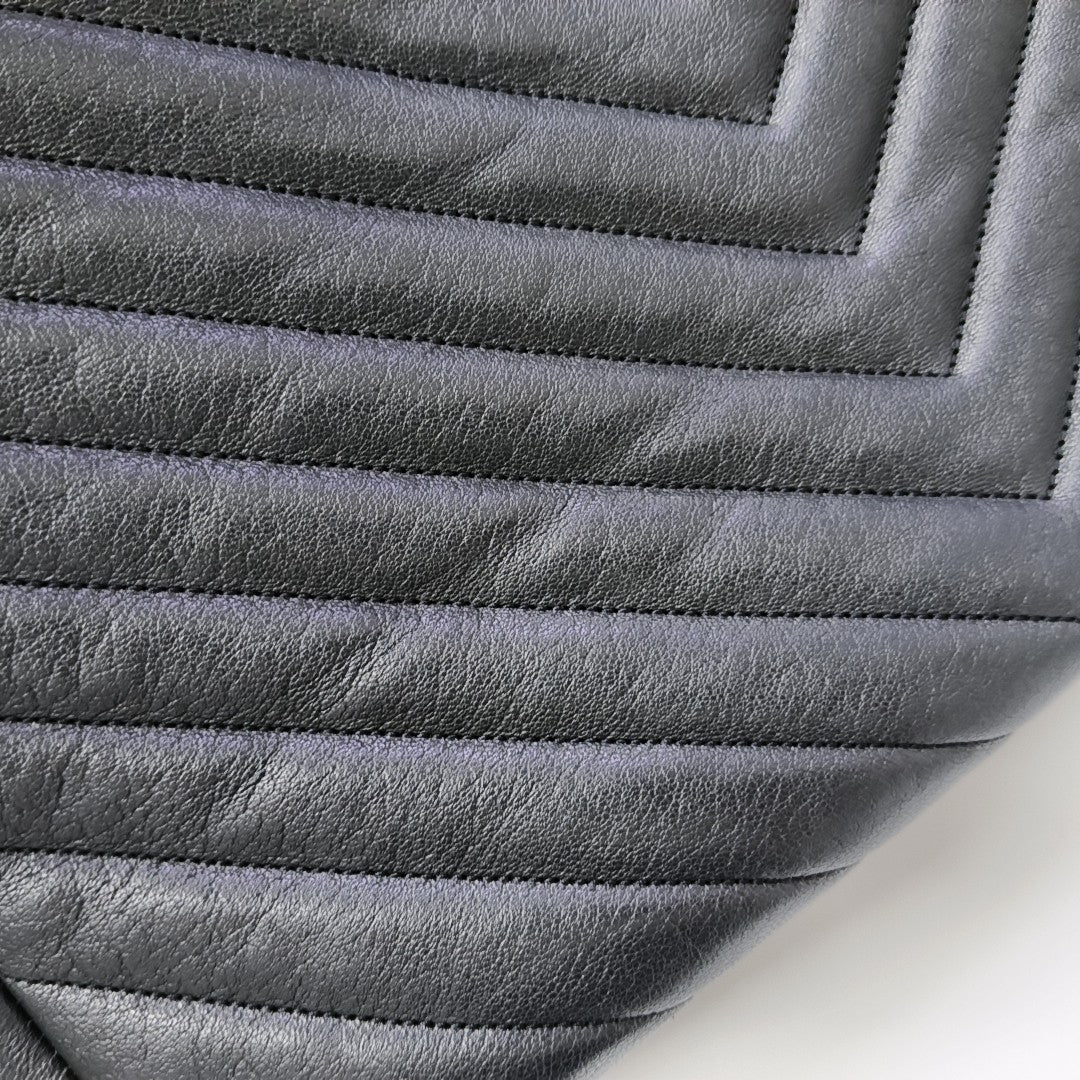 MONOGRAM Chevron Lambskin Black