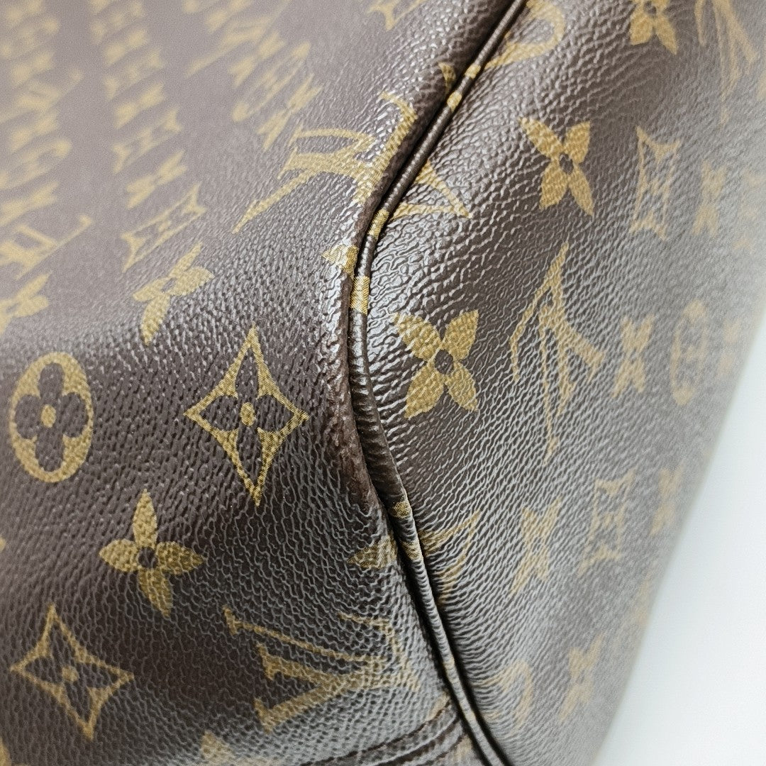 NEVERFULL MM Monogram Coated Canvas Brown