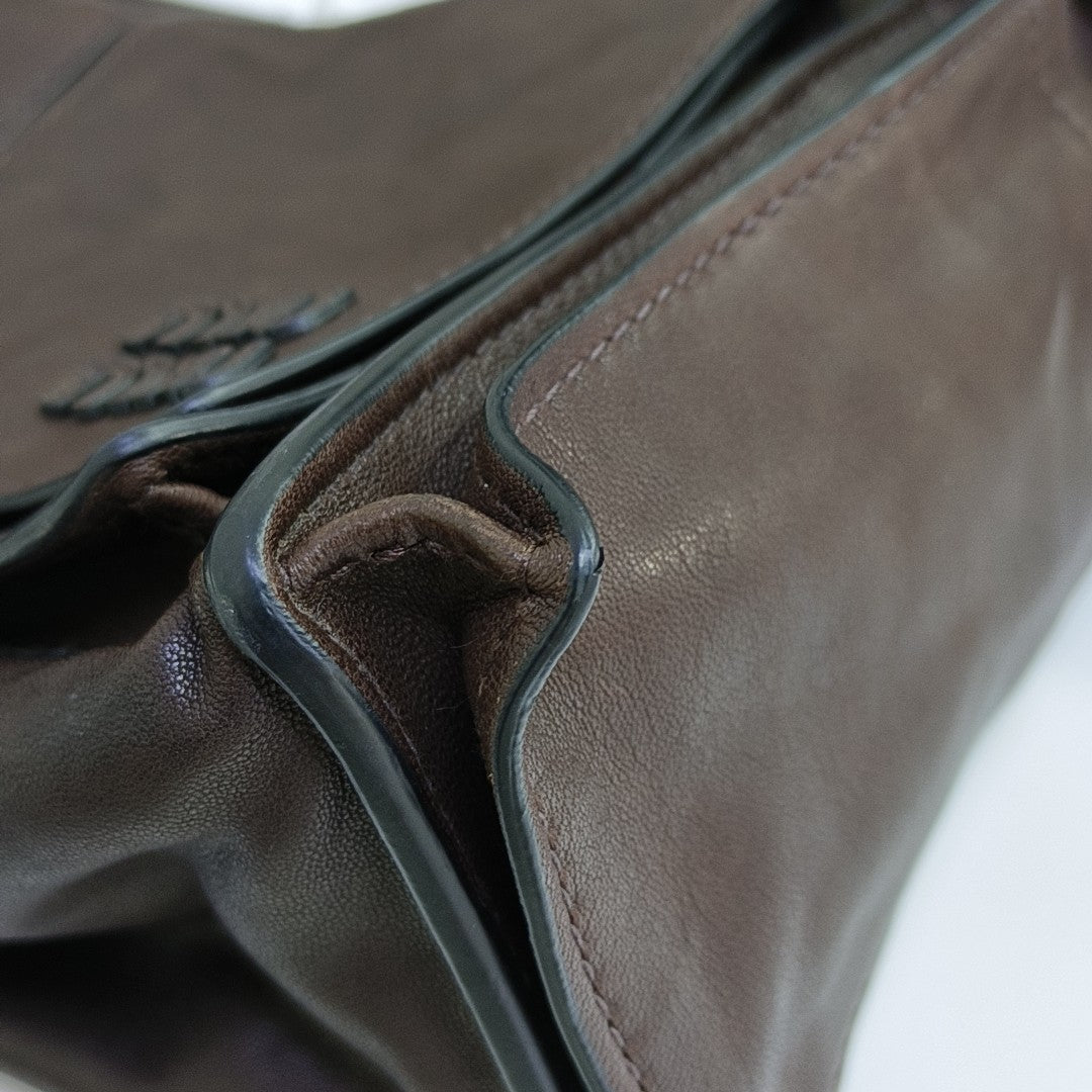 Lambskin Shoulder Bag Brown