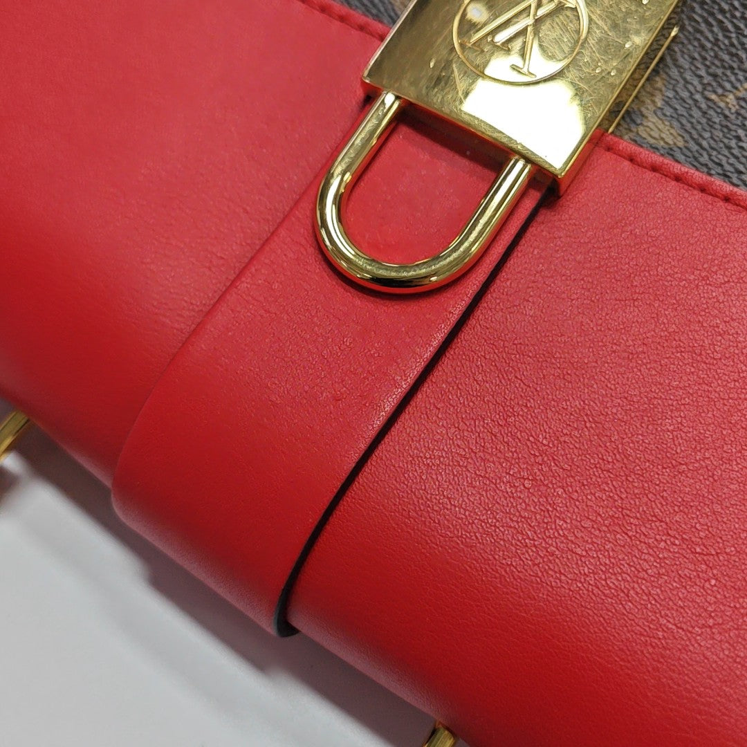 LOCKY BB Monogram Coated Canvas Red