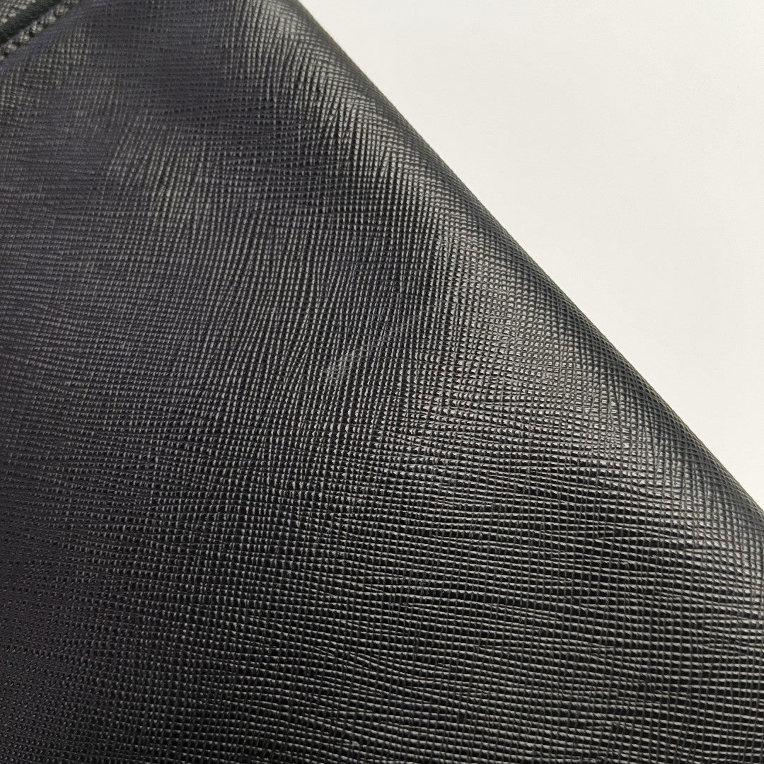 Saffiano Calfskin Clutch Black