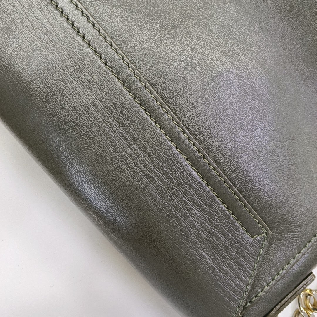 Calfskin Shoulder Bag Gray