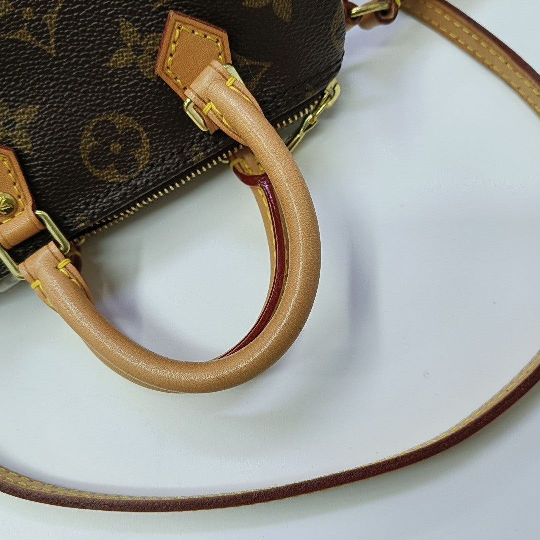 SPEEDY Nano Monogram Coated Canvas Brown
