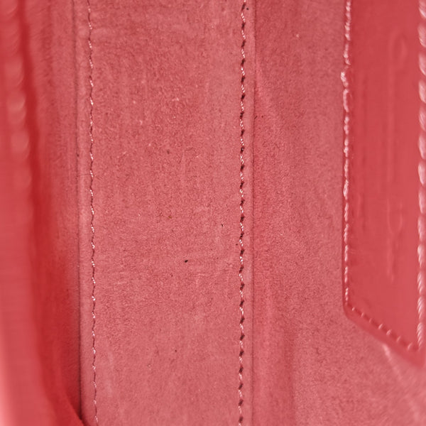 Lady Dior Mini Cannage Patent Calfskin Pink