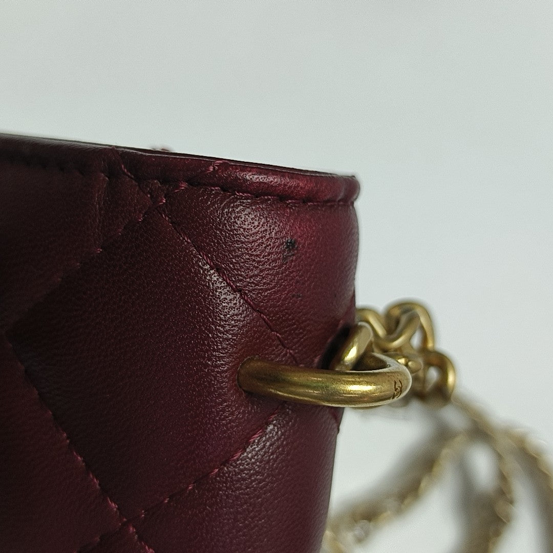 WOC Mini Quilted Lambskin Red