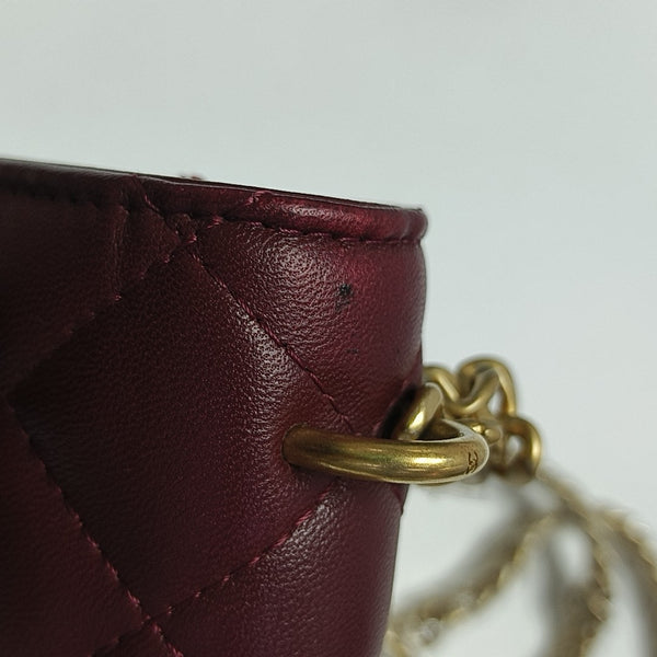WOC Mini Quilted Lambskin Red