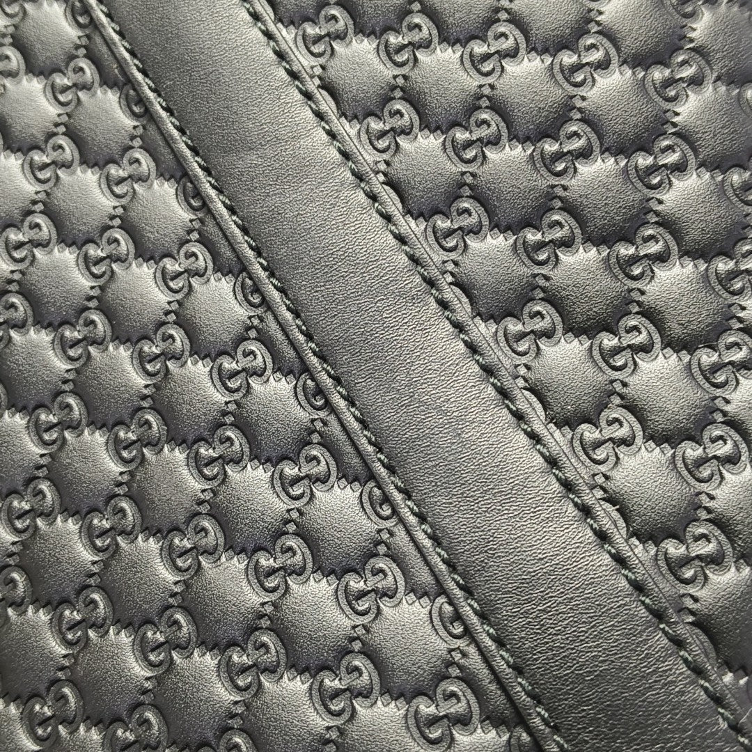 Microguccissima Monogram Calfskin Black