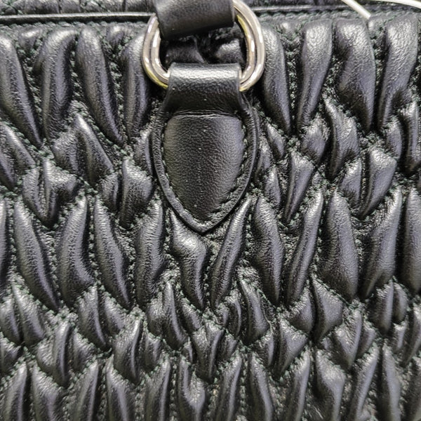 Lambskin Top Handle Bag Black