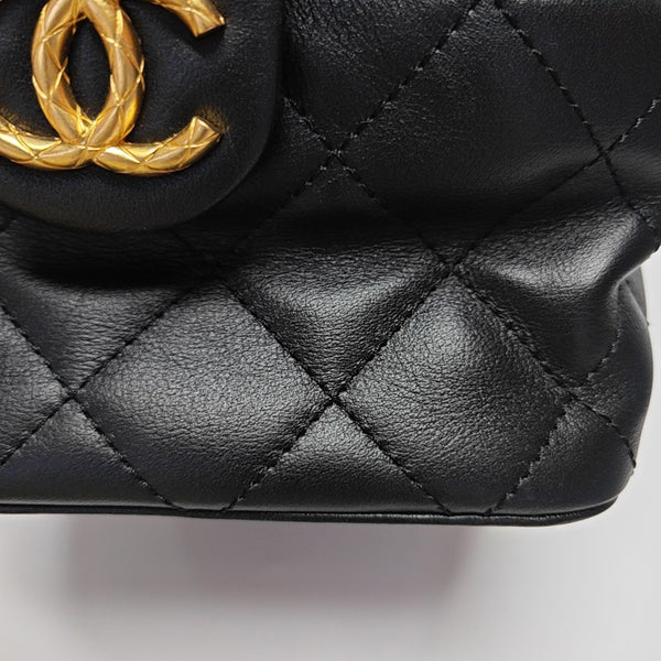 Quilted Calfskin Shoulder Bag Black