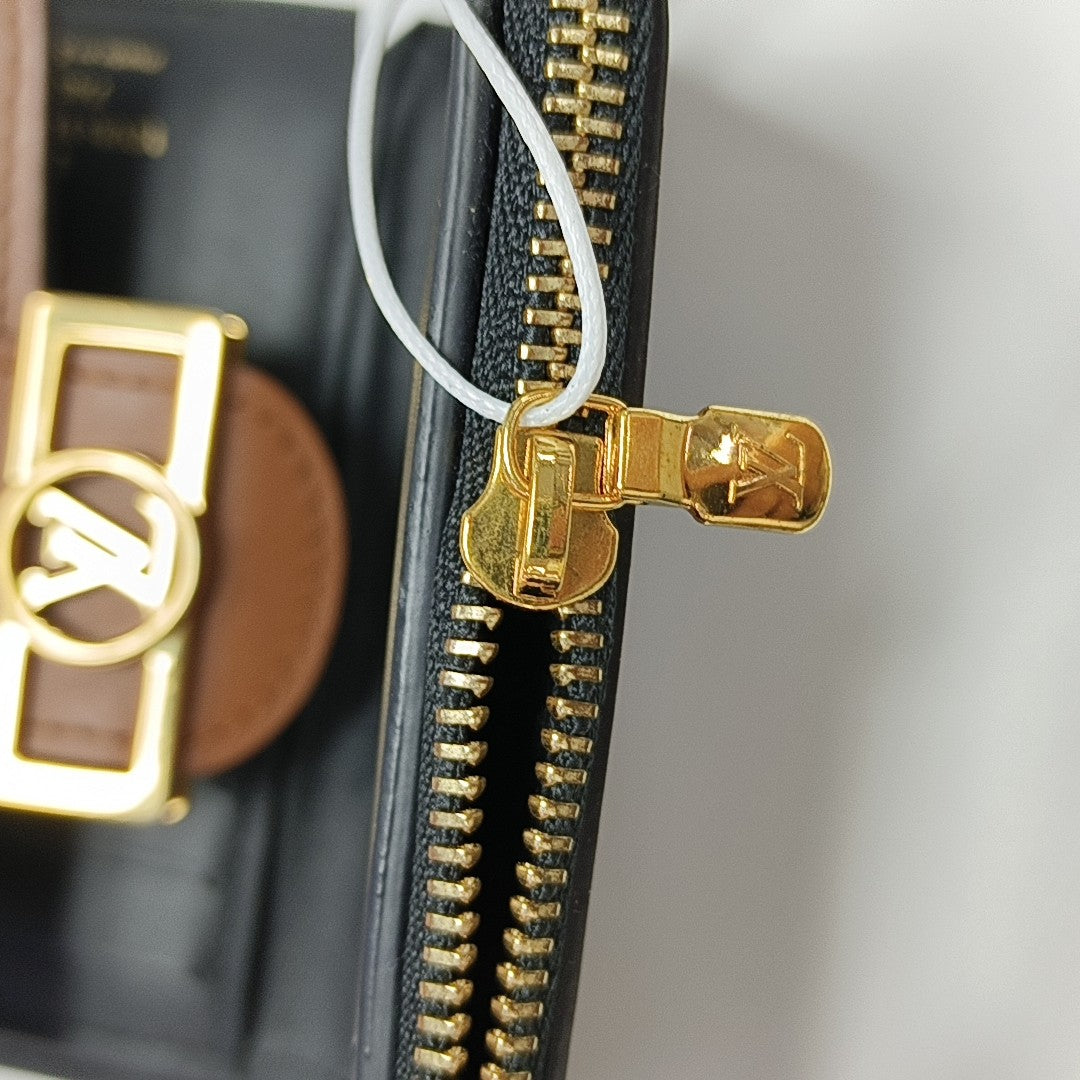 DAUPHINE Monogram Coated Canvas Brown Wallet