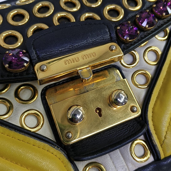 Quilted Lambskin Shoulder Bag Yellow