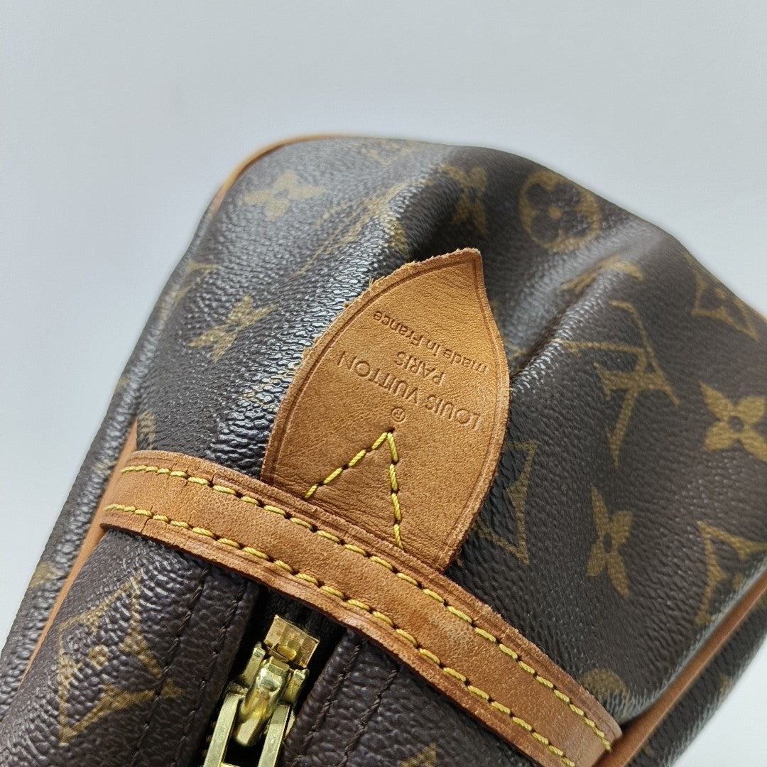 MONTORGUEI PM Monogram Coated Canvas Brown