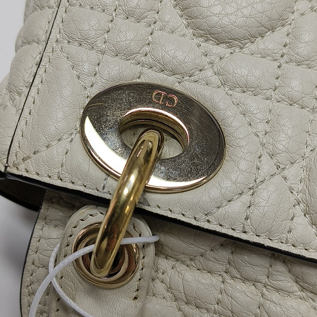 Lady Dior Mini Cannage Calfskin White
