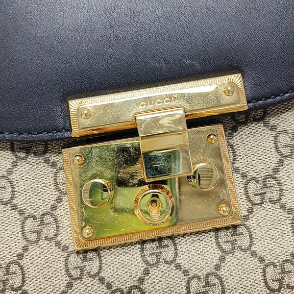 Padlock Medium Monogram Coated Canvas Beige