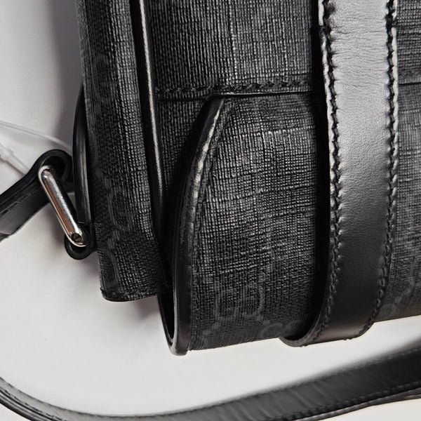 Monogram Coated Canvas Shoulder Bag Black