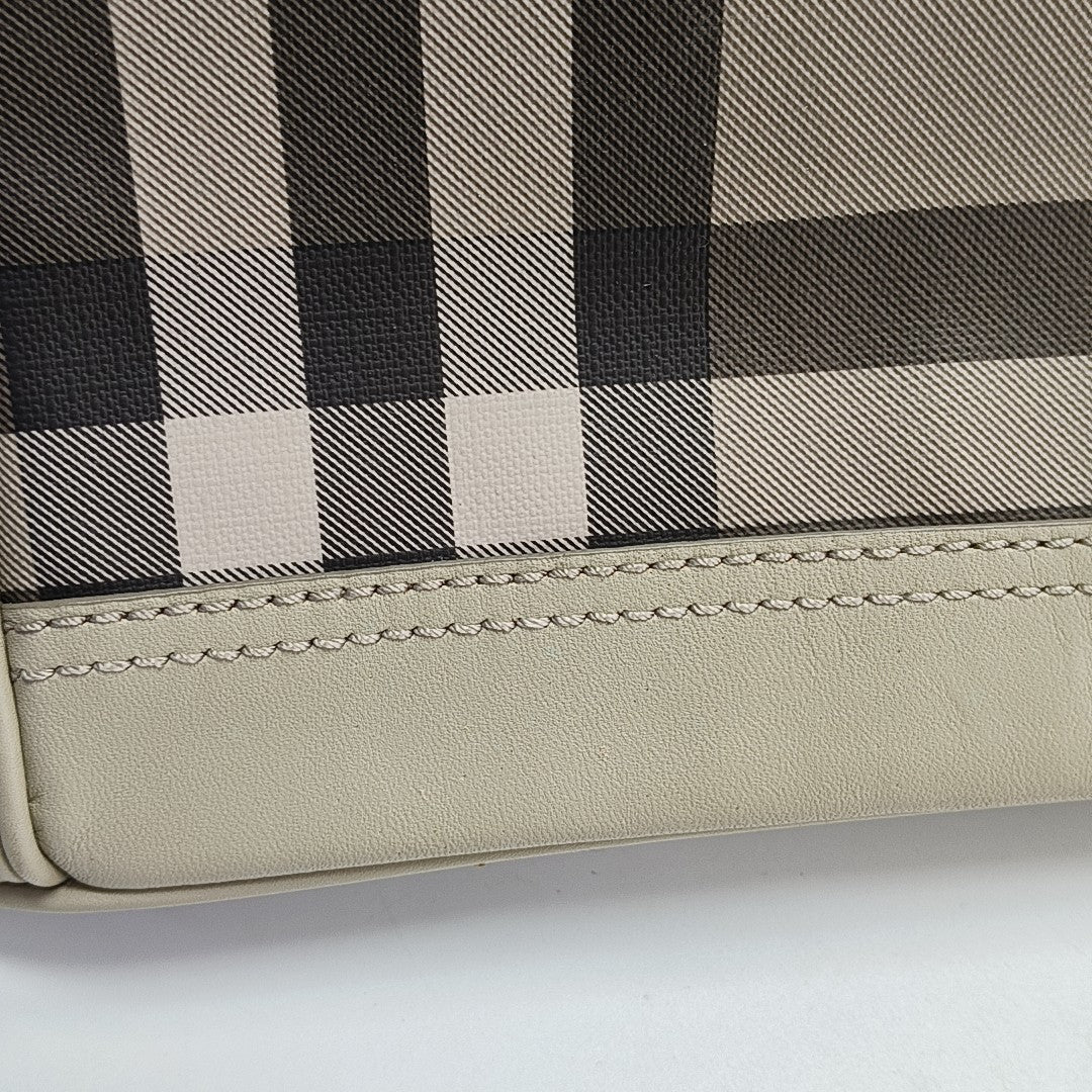 Coated Canvas Top Handle Bag Gray