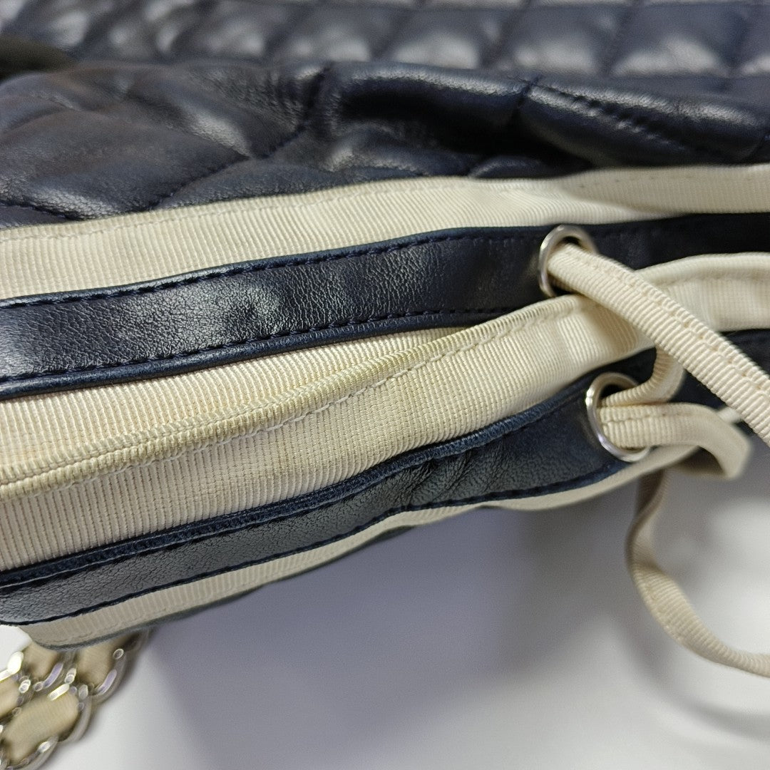 Quilted Lambskin Tote Bag Blue