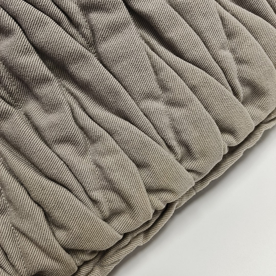 Quilted Fabric Shoulder Bag Gray