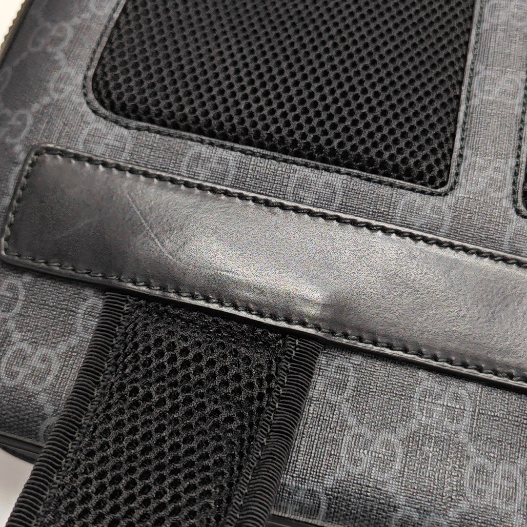 Monogram Coated Canvas Backpack Black