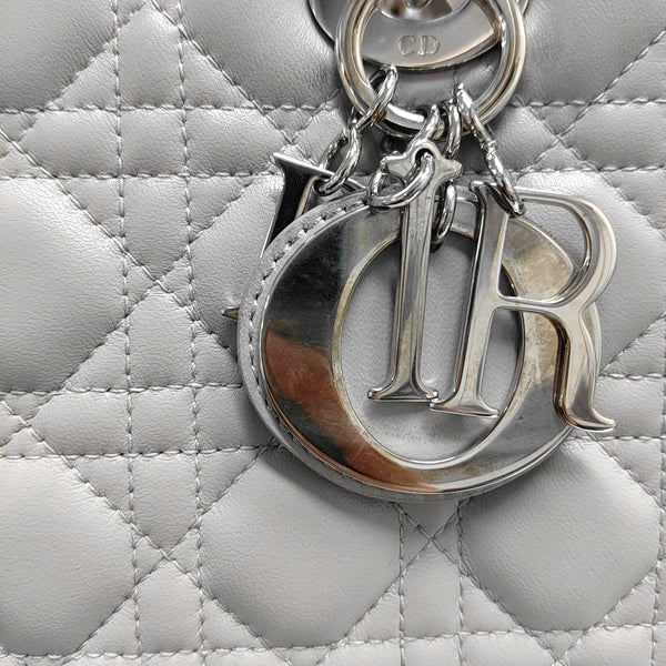 Lady Dior Medium Cannage Lambskin Gray