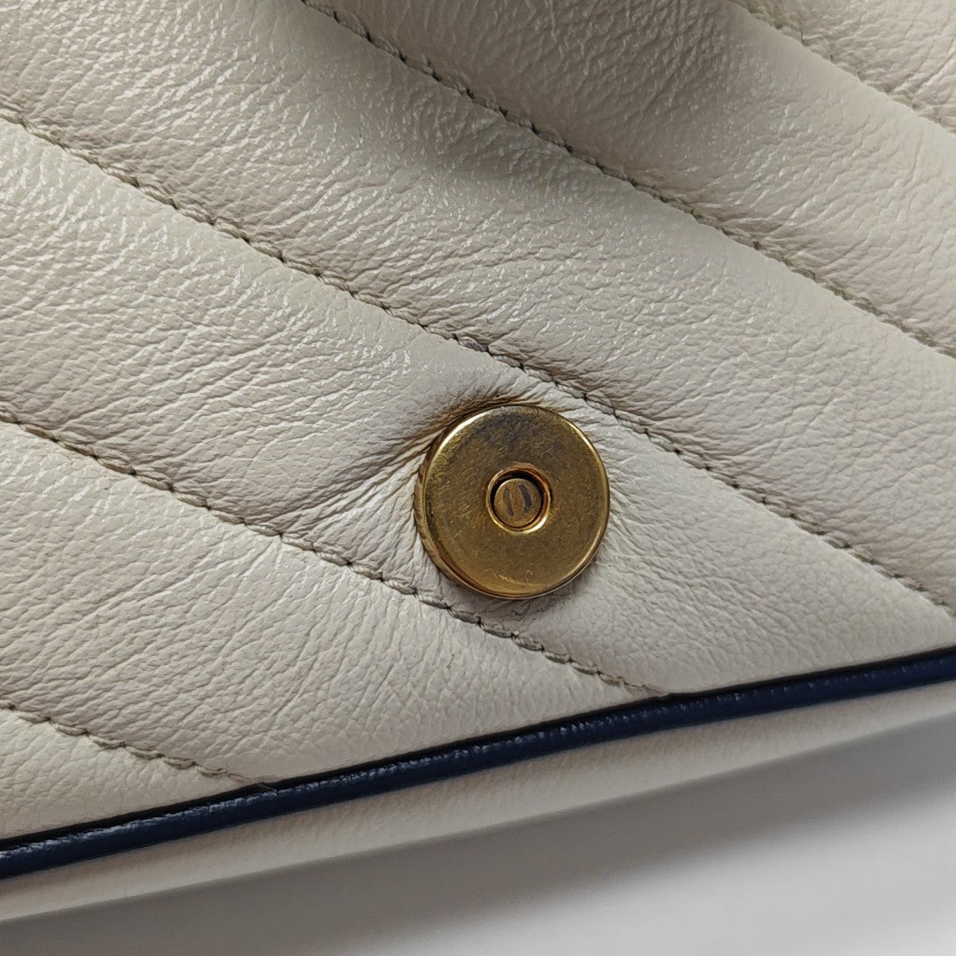 GG Marmont Super Mini Quilted Calfskin White