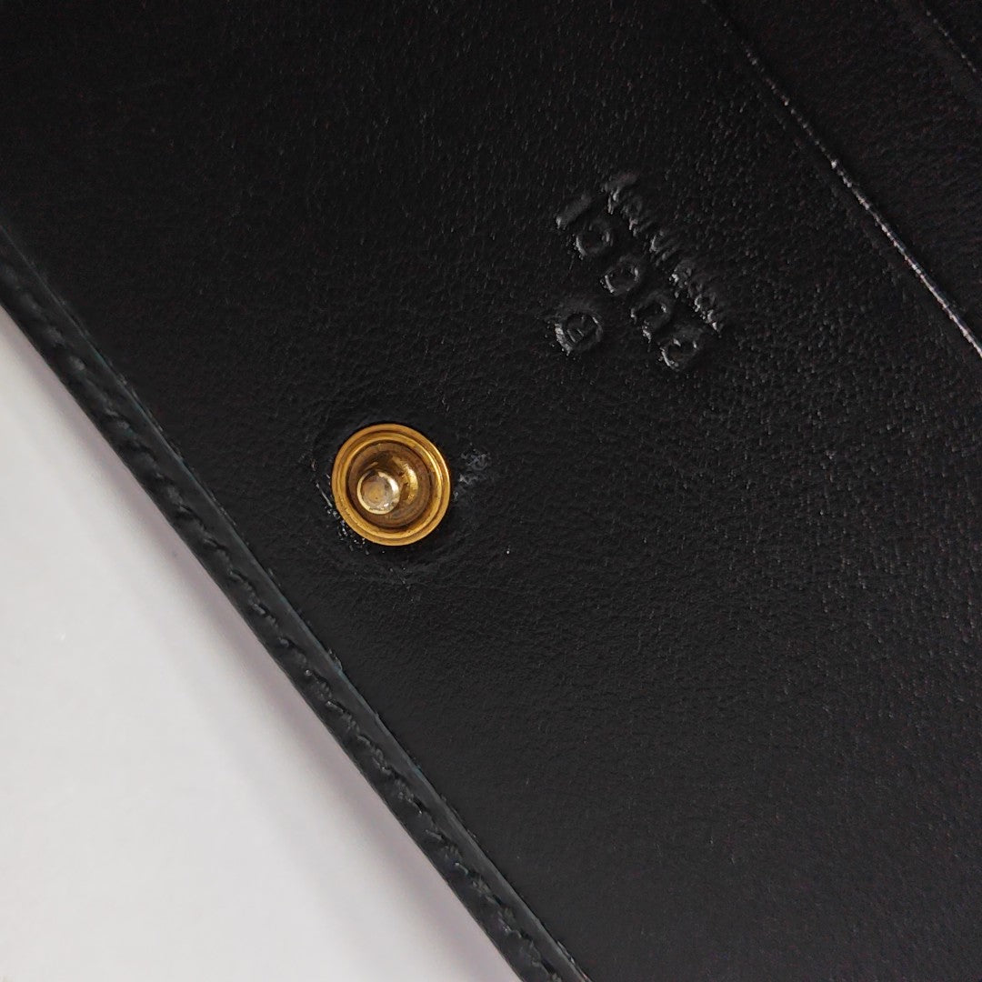 GG Marmont Mini Quilted Calfskin Black Card Holder