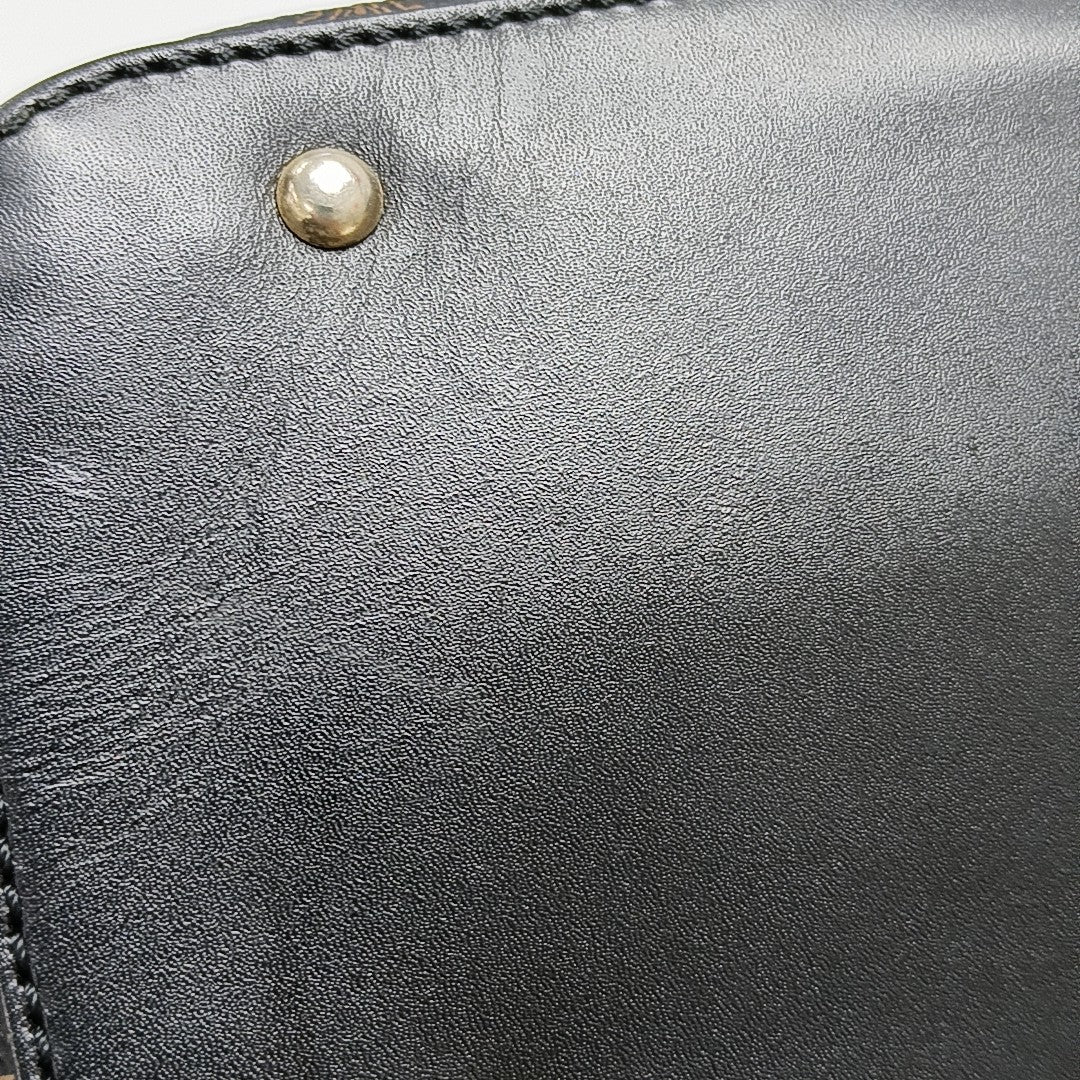 Coated Canvas Top Handle Bag Black