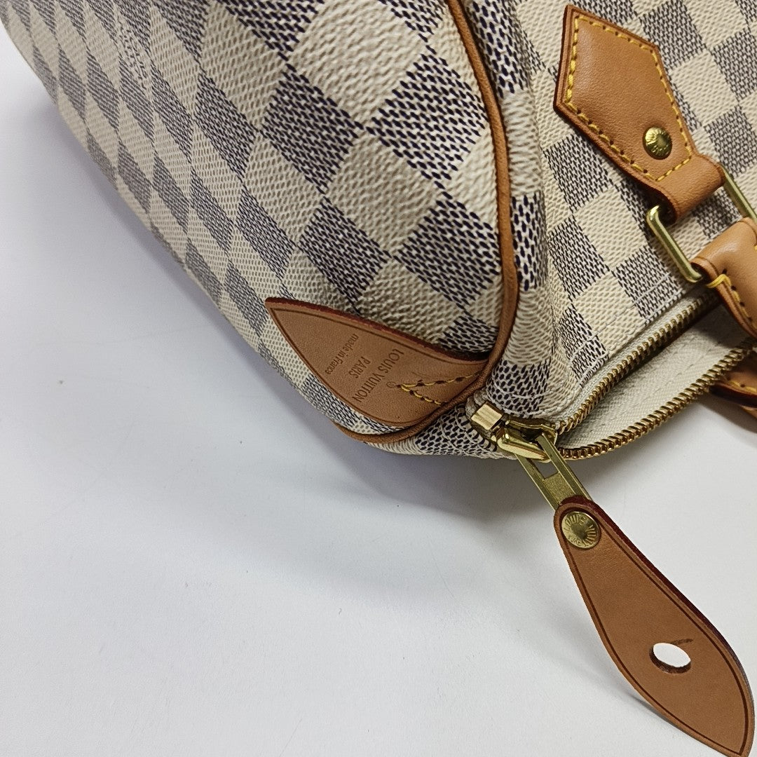 SPEEDY 30 Damier Azur Coated Canvas White