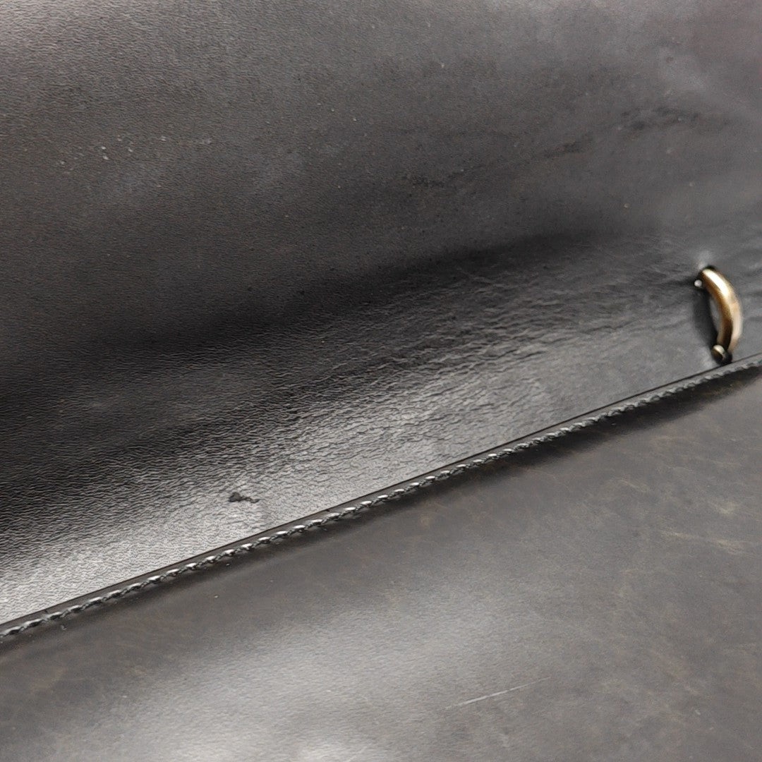 Calfskin Top Handle Bag Black