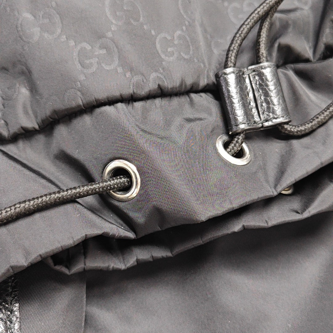Monogram Nylon Backpack Medium Black