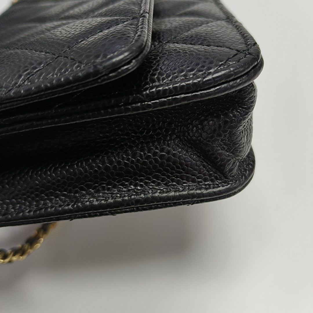 WOC Quilted Grained Calfskin Black