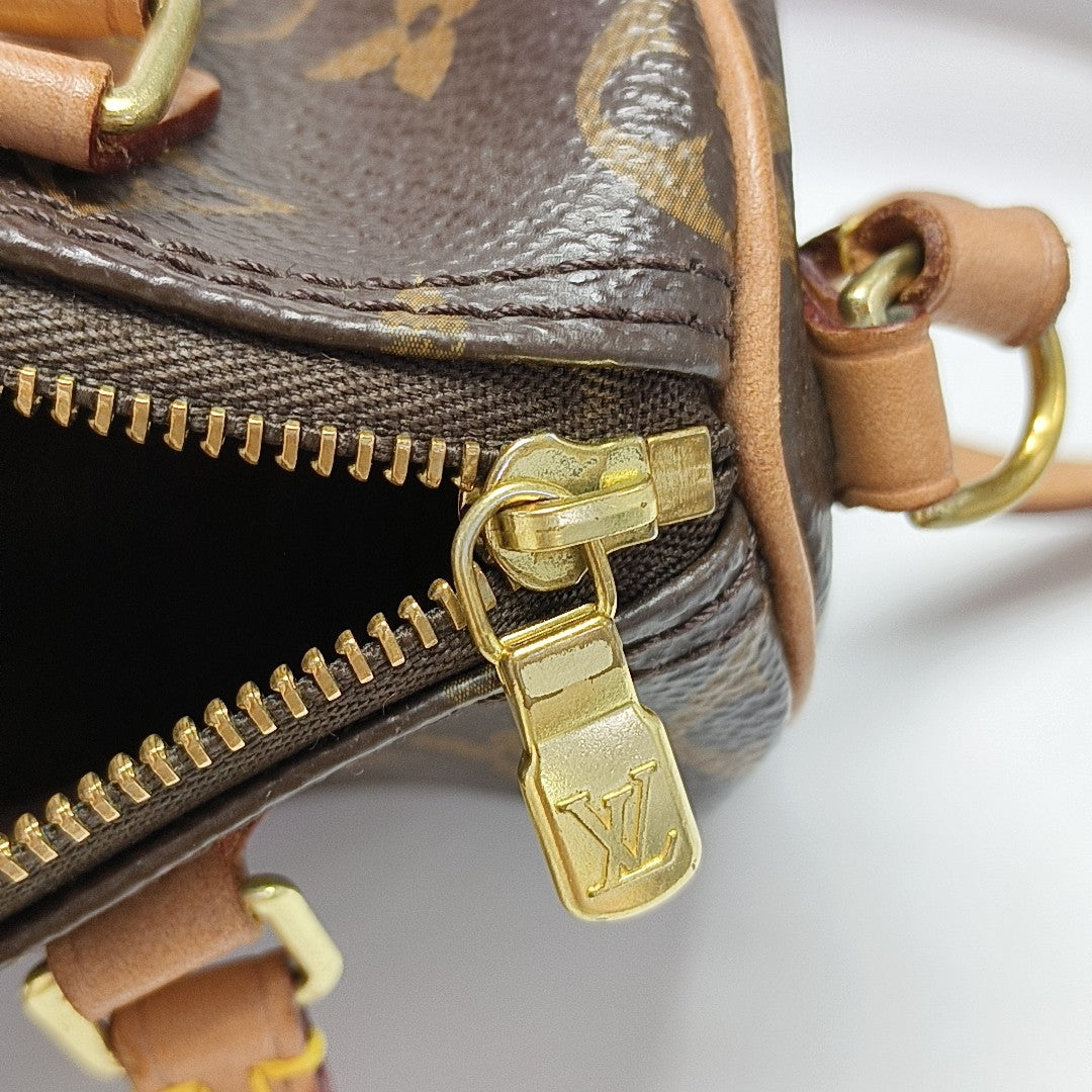 SPEEDY Nano Monogram Coated Canvas Brown